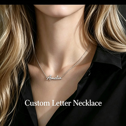 Custom Engraved Letter Necklace