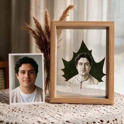 Custom Photo Engraved Real Leaf Keepsake