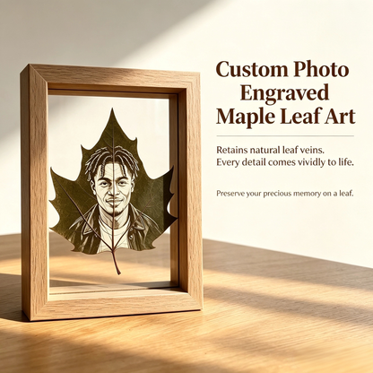 Custom Photo Engraved Real Leaf Keepsake